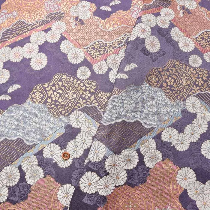 金襴 山に菊